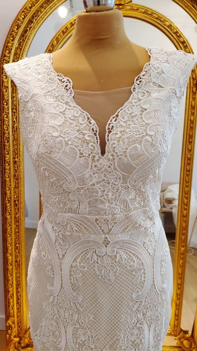 Suknia ślubna rybka styl boho r.38