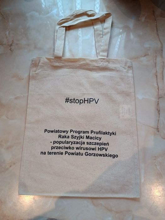 Torba bawelniana, jako gadżet promocji stop HPV