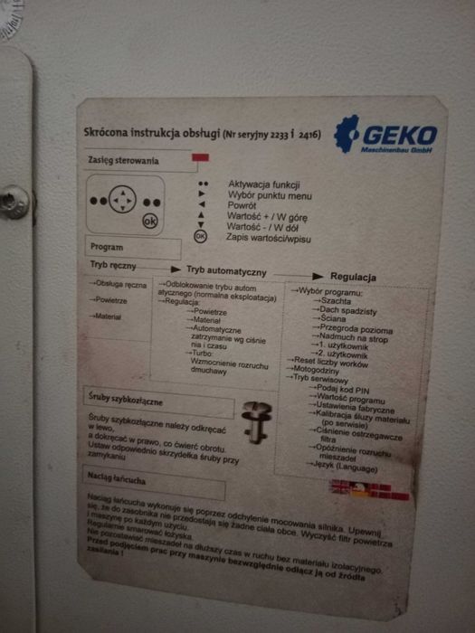 Maszyna do wdmuchiwania GEKO Karl Plus