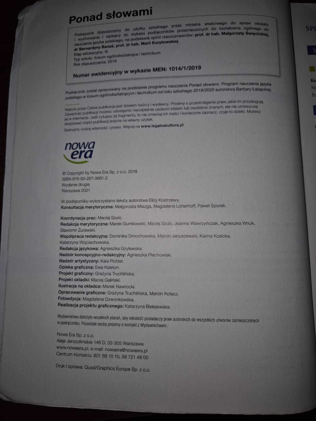 Ponad słowami 1 część 1 klasa 1 Nowa Era
