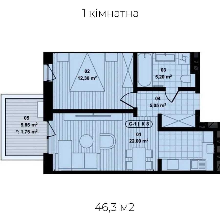 Бізнес-клас у клубному комплексі з панорамним видом на замок та річку
