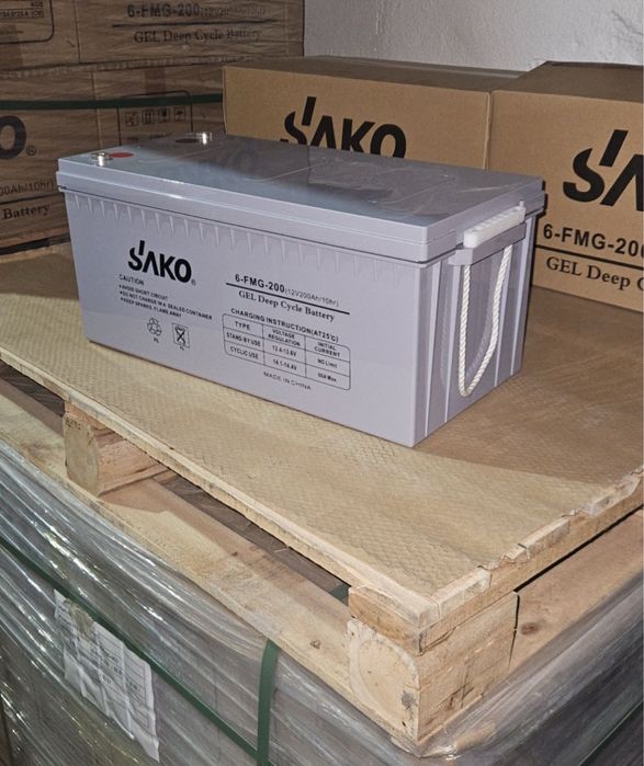 Гелевий тяговий акумулятор Sako 12 V 200 Ah GEL тяговый аккумулятор