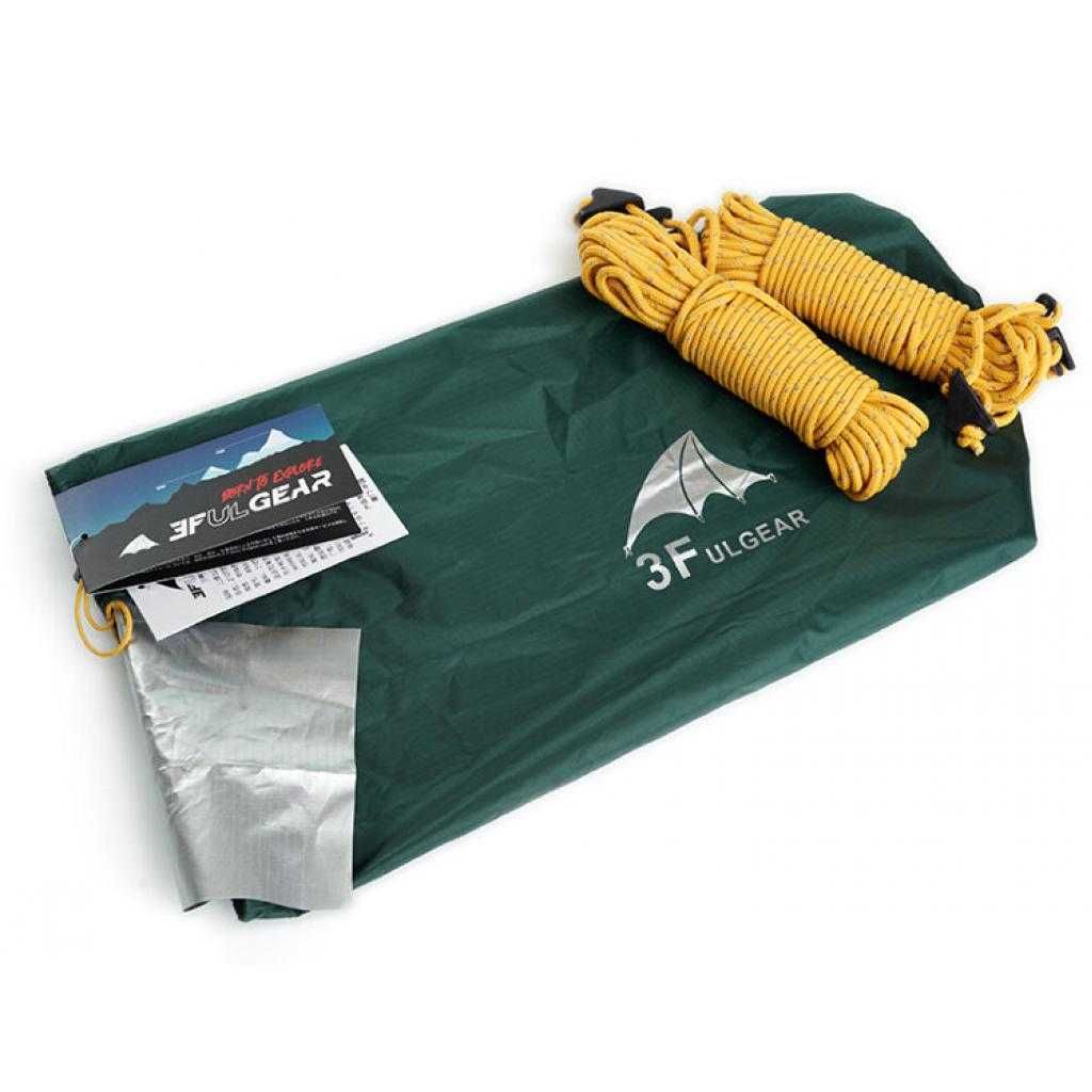 Tarp płachta biwakowa 4x3 m 15D Nylon 0,765 kg 4x3m 3F Ul Gear zielony