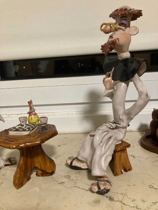 Два Монаха шашиста Шахматы Фигурки Статуэтки Керамика Иезуит Монах