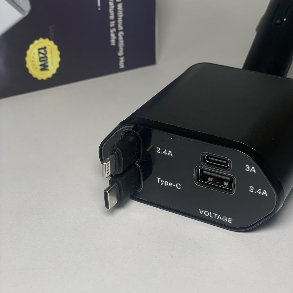 Автомобільна зарядка USB від прикурювача, швидка зарядка в прикурювач