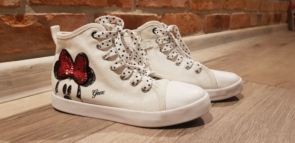 Trampki Geox, białe, Myszka Minnie, rozmiar 34