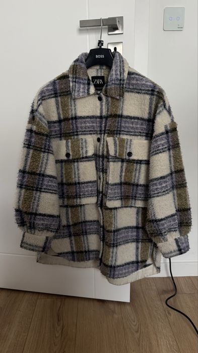 Oversizowa kurtka koszulowa w kratę Zara XS-S | 34-36