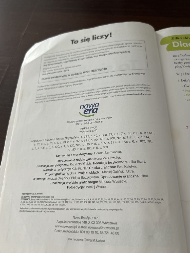 To się liczy podrecznik do matematyki dla branzowej szkoly pierwszego