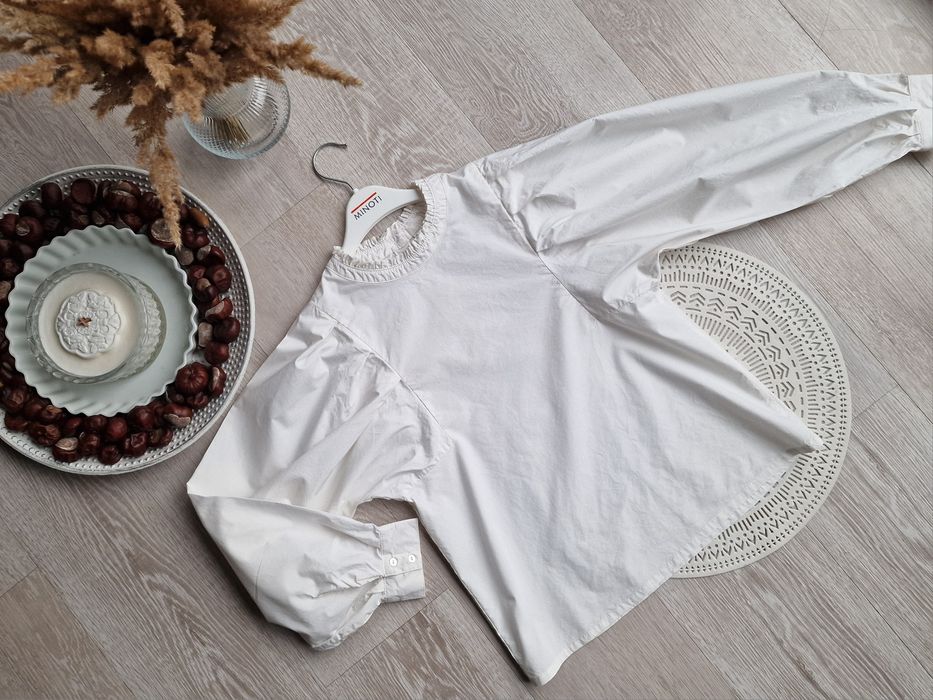 Stylowa kremowa bluzka elegancka 140 h&m adorables święta sesja foto