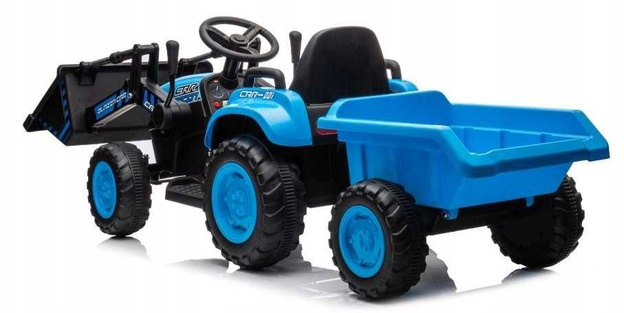 MEGAAUTKA.PL Traktor na akumulator 12V 2x45W z przyczepką i łyżką