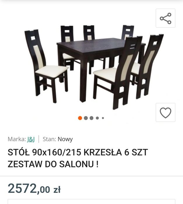 Komplet stół + 6 krzeseł krzesła