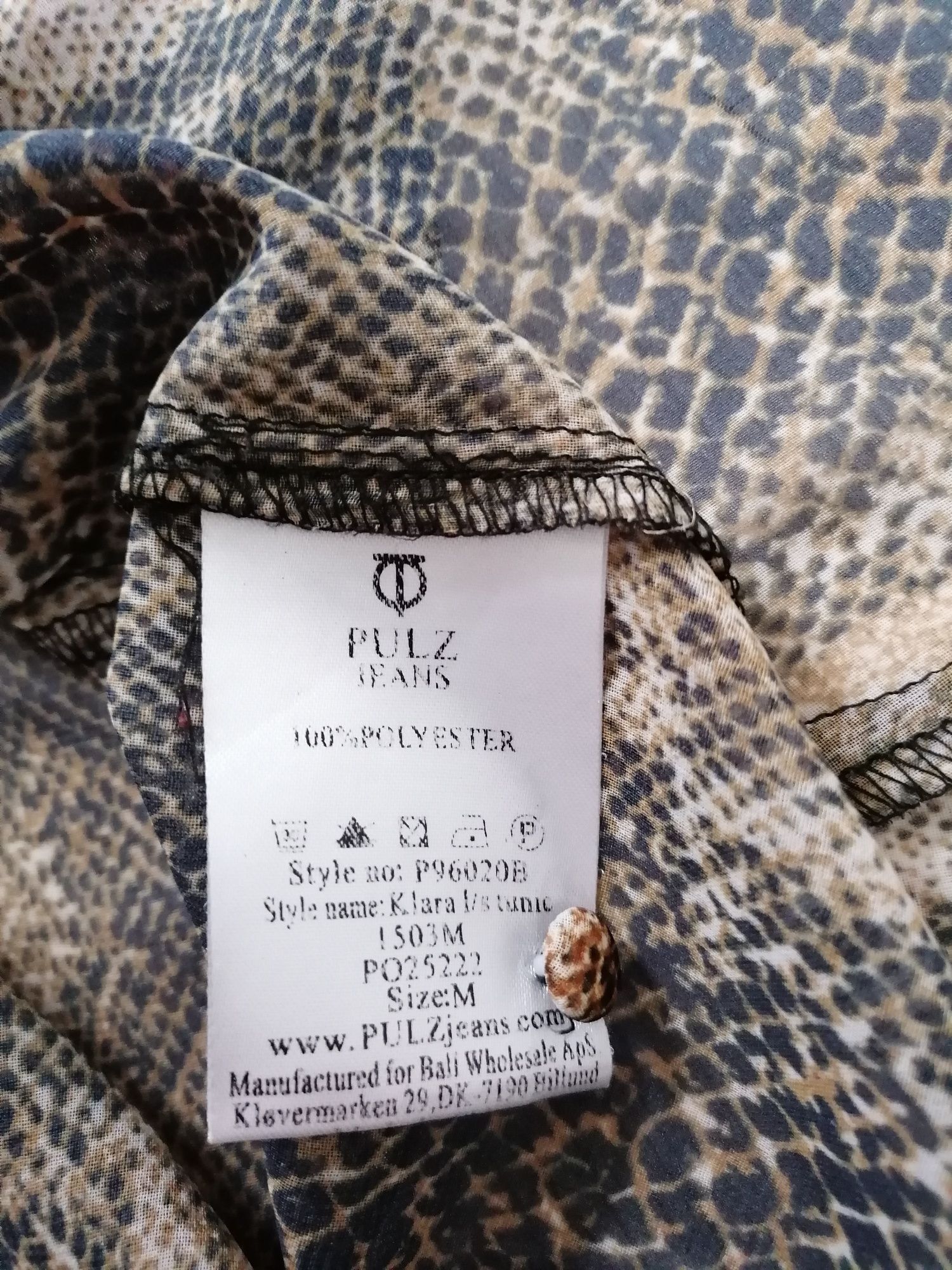 Elegancka sukienka/tunika koronka motyw zwierzęcy Pulz Jeans L 40 12