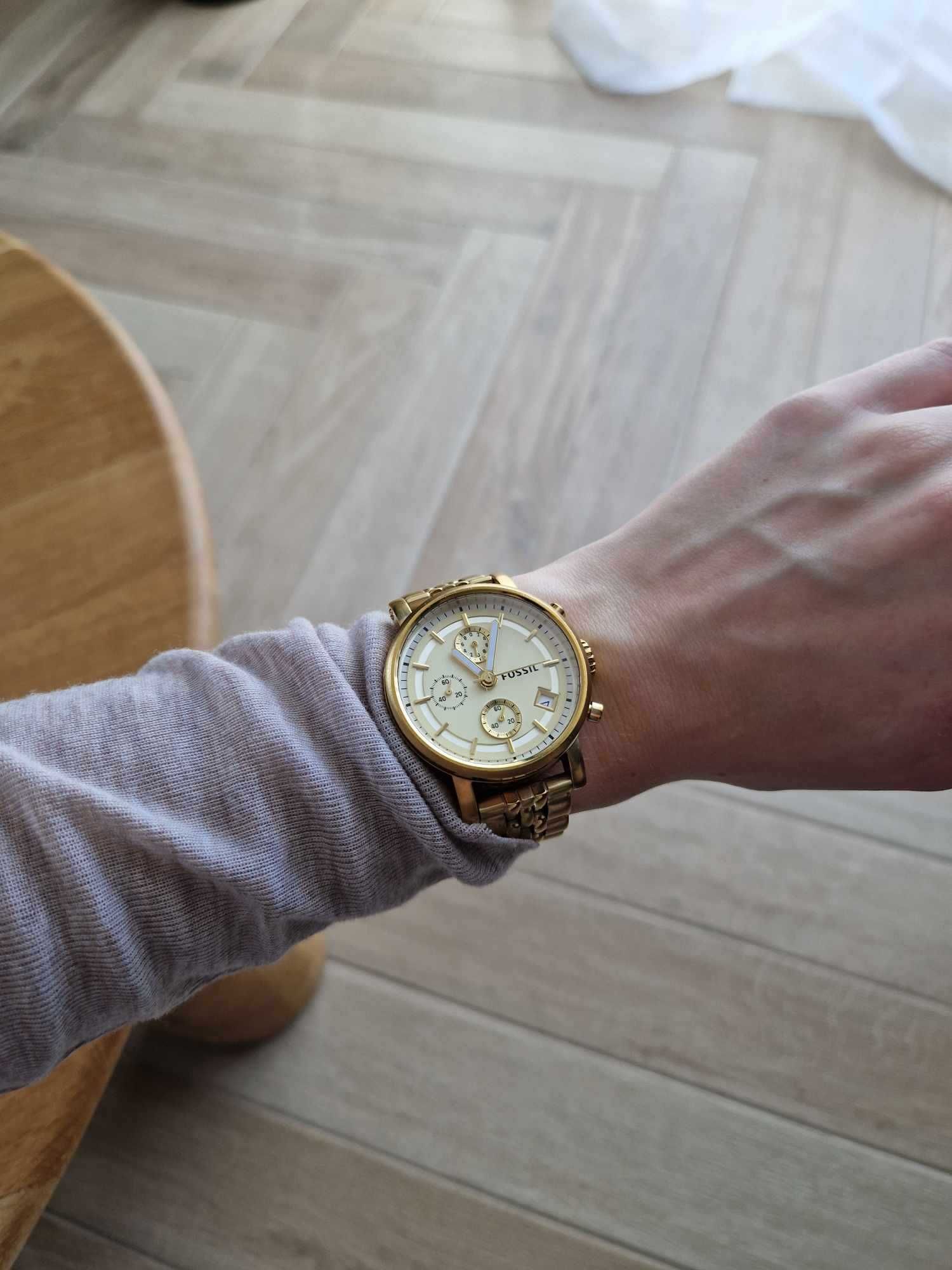 Złoty zegarek Fossil Gold Boyfriend ES2197