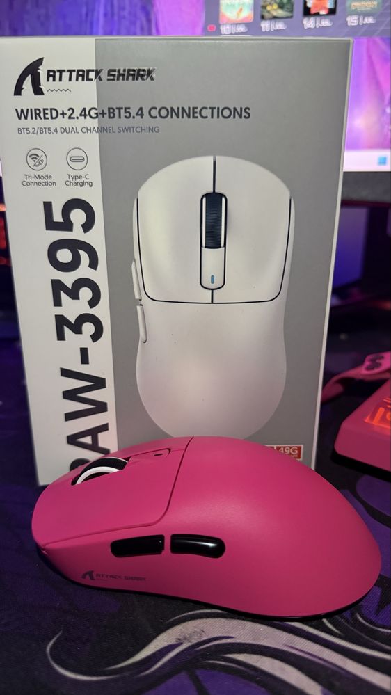 Mouse Gamer Attack Shark X3 – RGB, Sem Fio, Alta Performance
