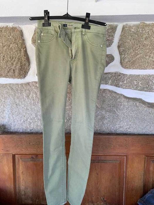 Calças de ganga verde claro Pull&Bear