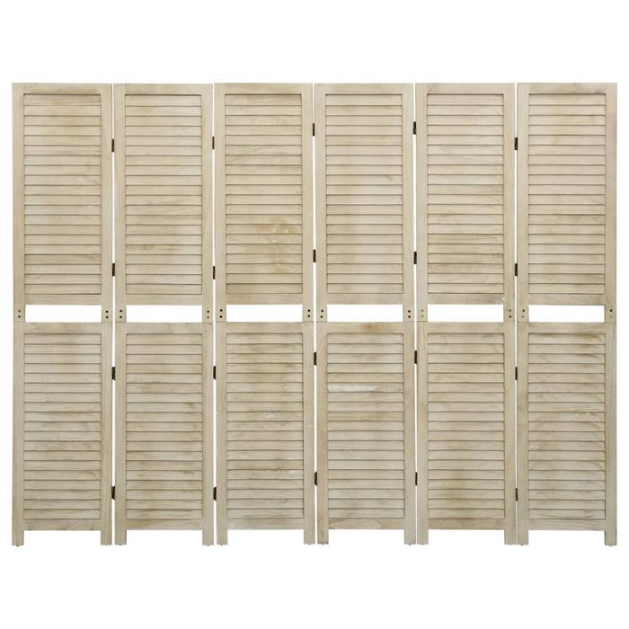 vidaXL Parawan pokojowy, 6-panelowy, 210x165 cm, drewno paulowni