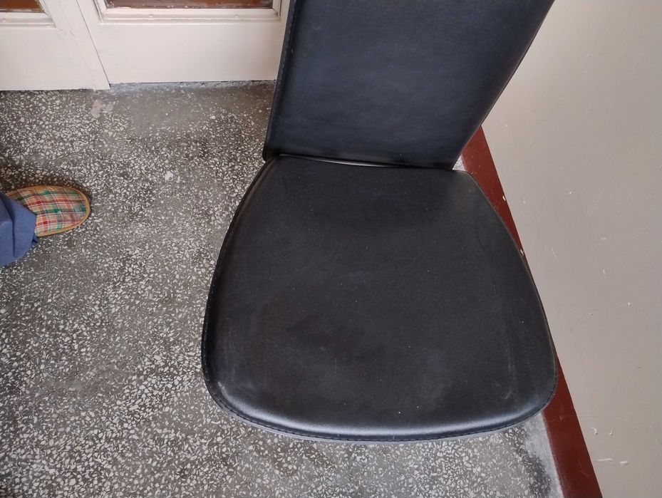 SUPER CENA TANIEJ! Krzesło tapicerowane ekoskórą metalow nogi stabilne