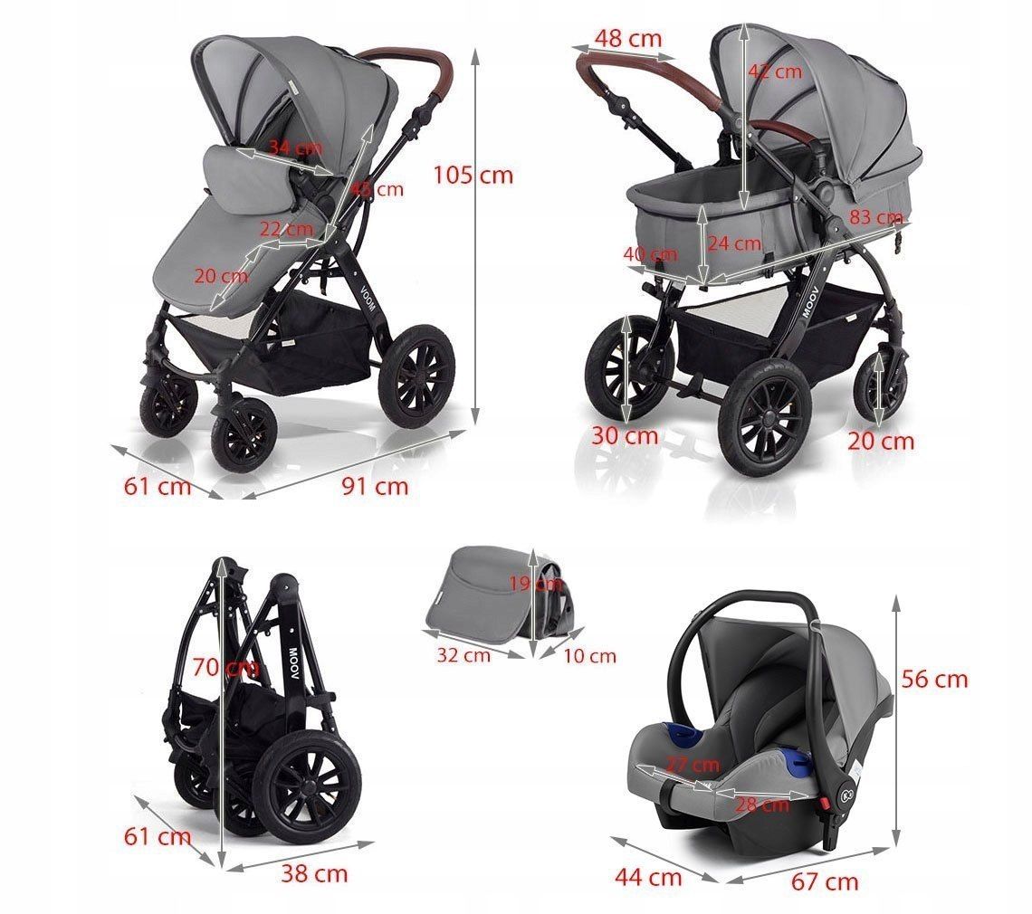Moov 3w1 KinderKraft Wózek Wielofunkcyjny Czarny