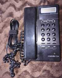 telefon stacjonarny, maxim S+, czarny telefon, telefon ze słuchawką