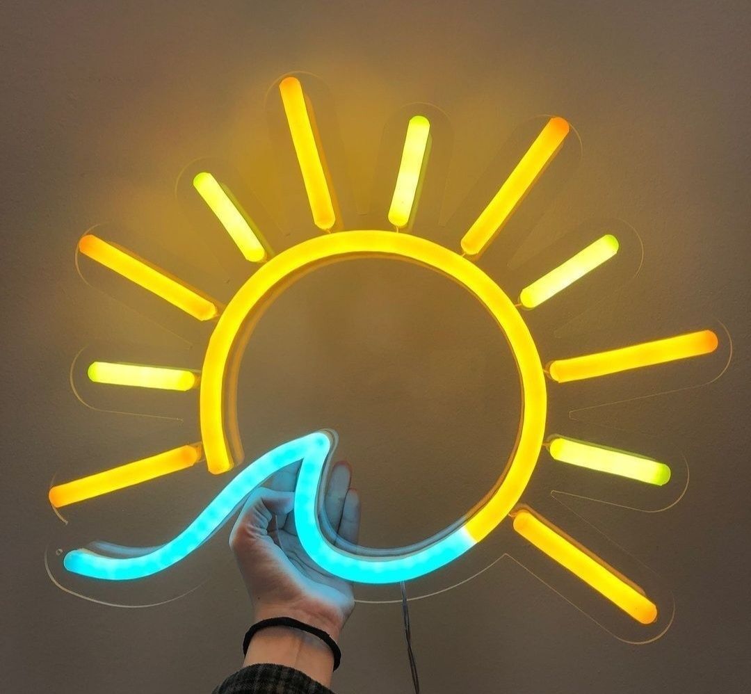Неоновая вывеска led loft логотип тег подарок на новый год декор неон