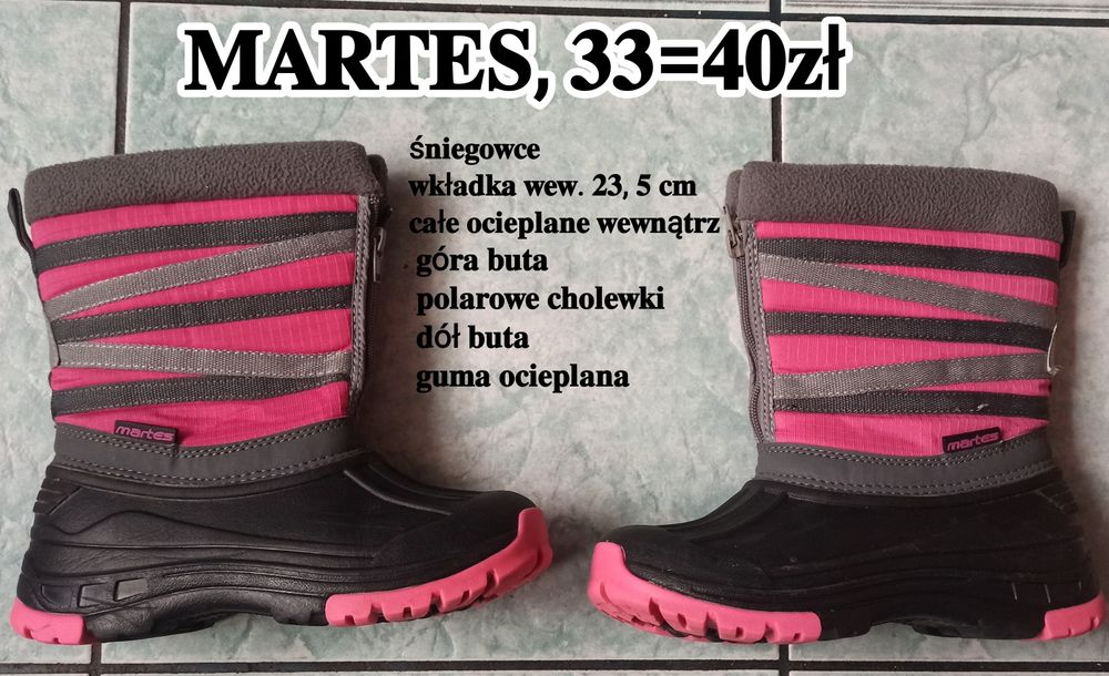 Buty zimowe dziewczęce.