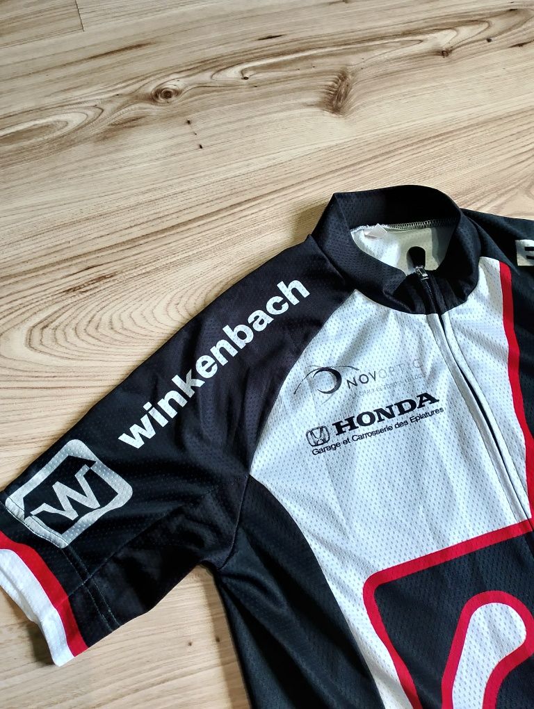 Czarna Rozpinana Koszulka Sportowa Rowerowa Honda winkenbach sevenspor