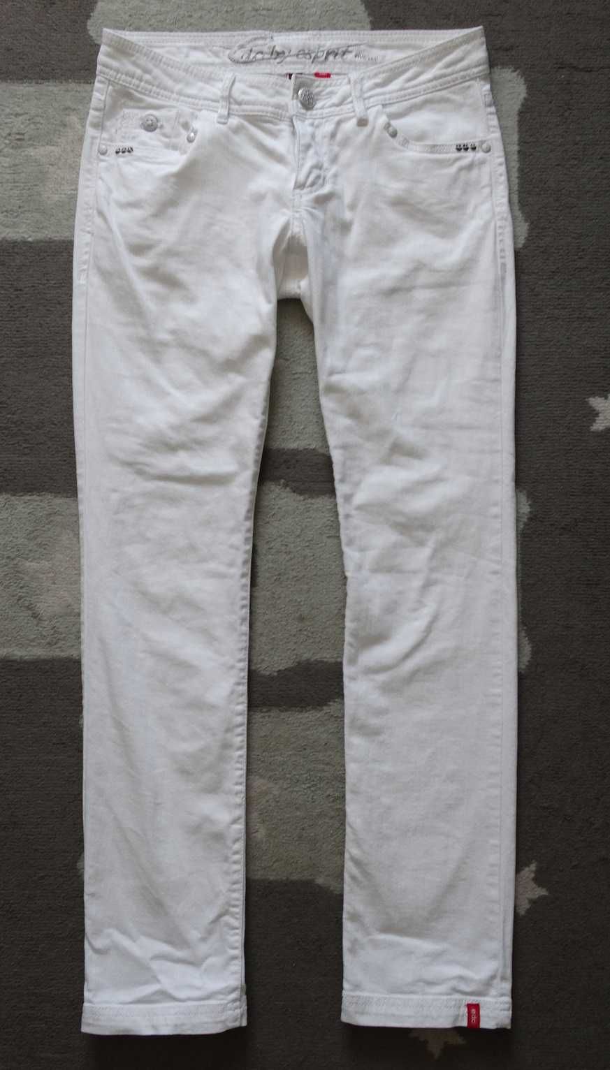 Białe jeansy spodnie Esprit EDC rozm. XS niski stan prosta nogawka