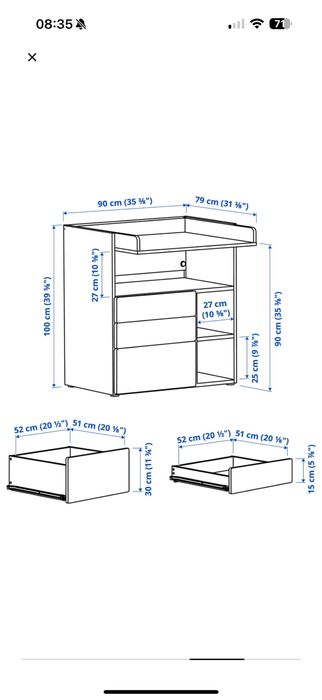 Komoda z przewijakiem Ikea Smastad