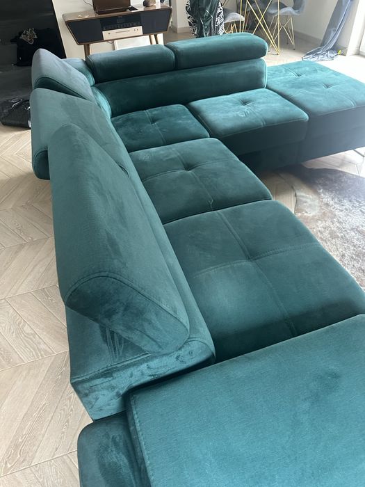 Zielony Narożnik z funkcją spania