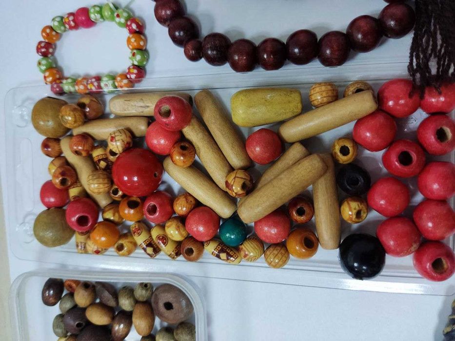 Набор для творчества создания украшений деревянные бусины дерево