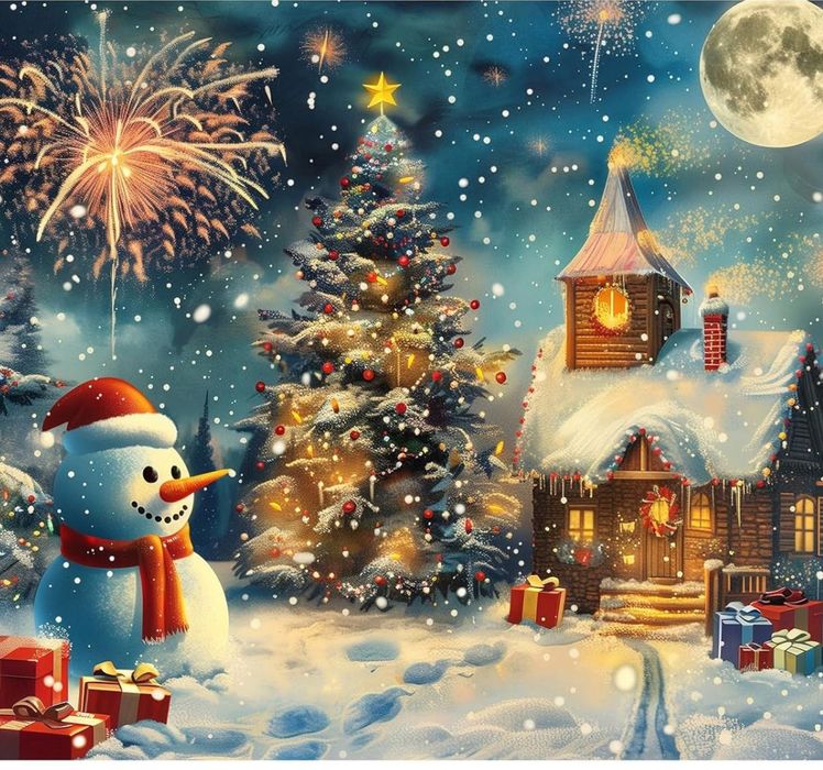 Puzzle 1000 elementów dla dorosłych 70x50cm Bałwanek w Wigilię