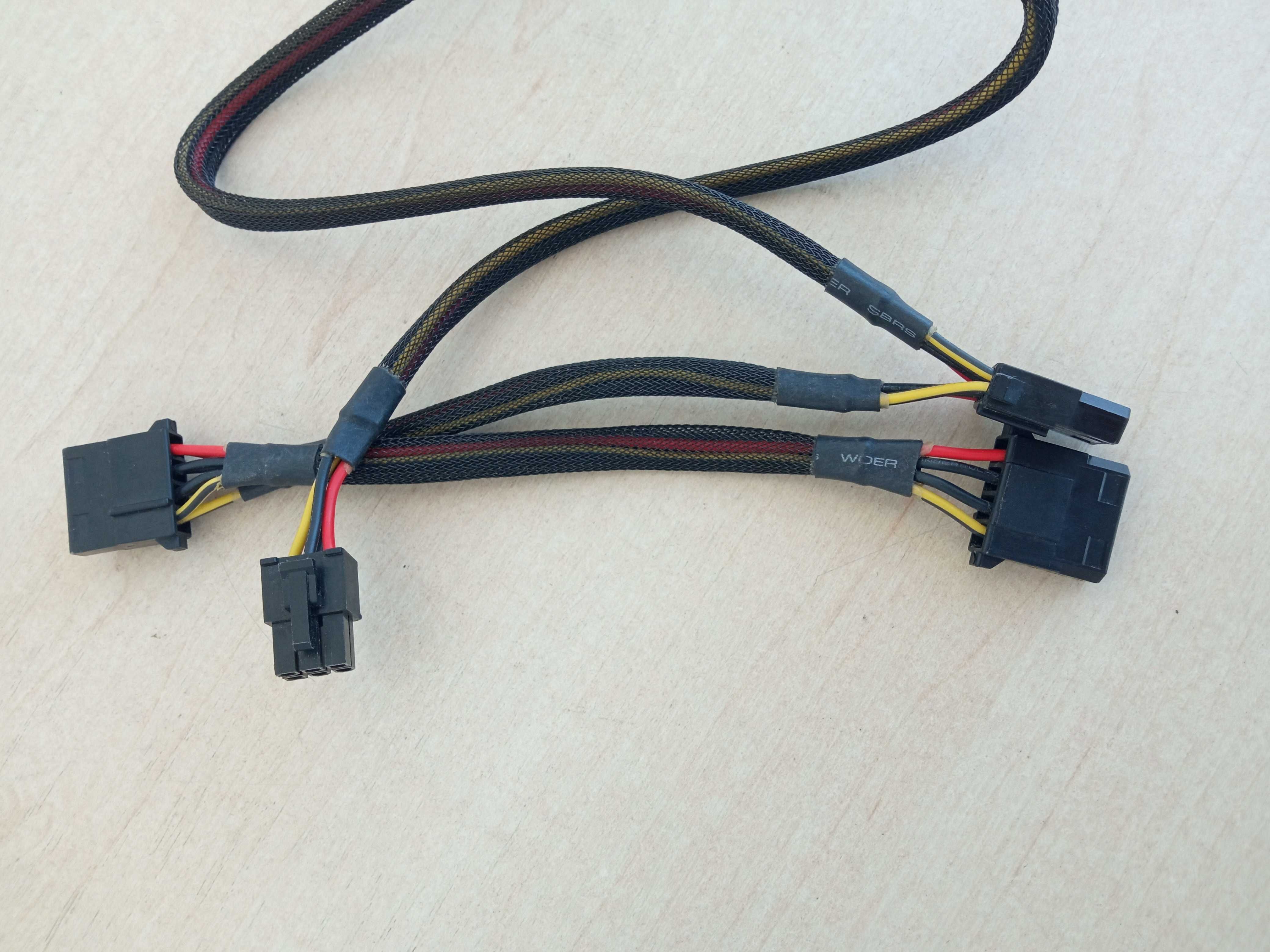 Кабель для модульного блоку живлення 6 pin на 3x molex