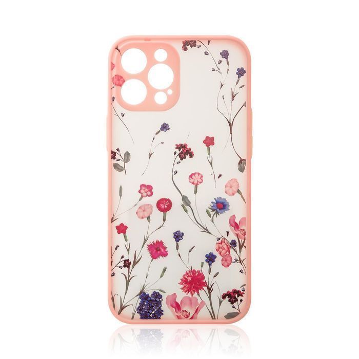 Design Case Etui Do Iphone 12 Pro Pokrowiec W Kwiaty Różowy