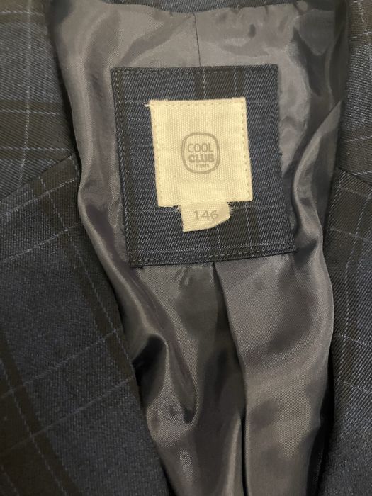 Komplet garnitur marynarka spodnie 2x koszula 146