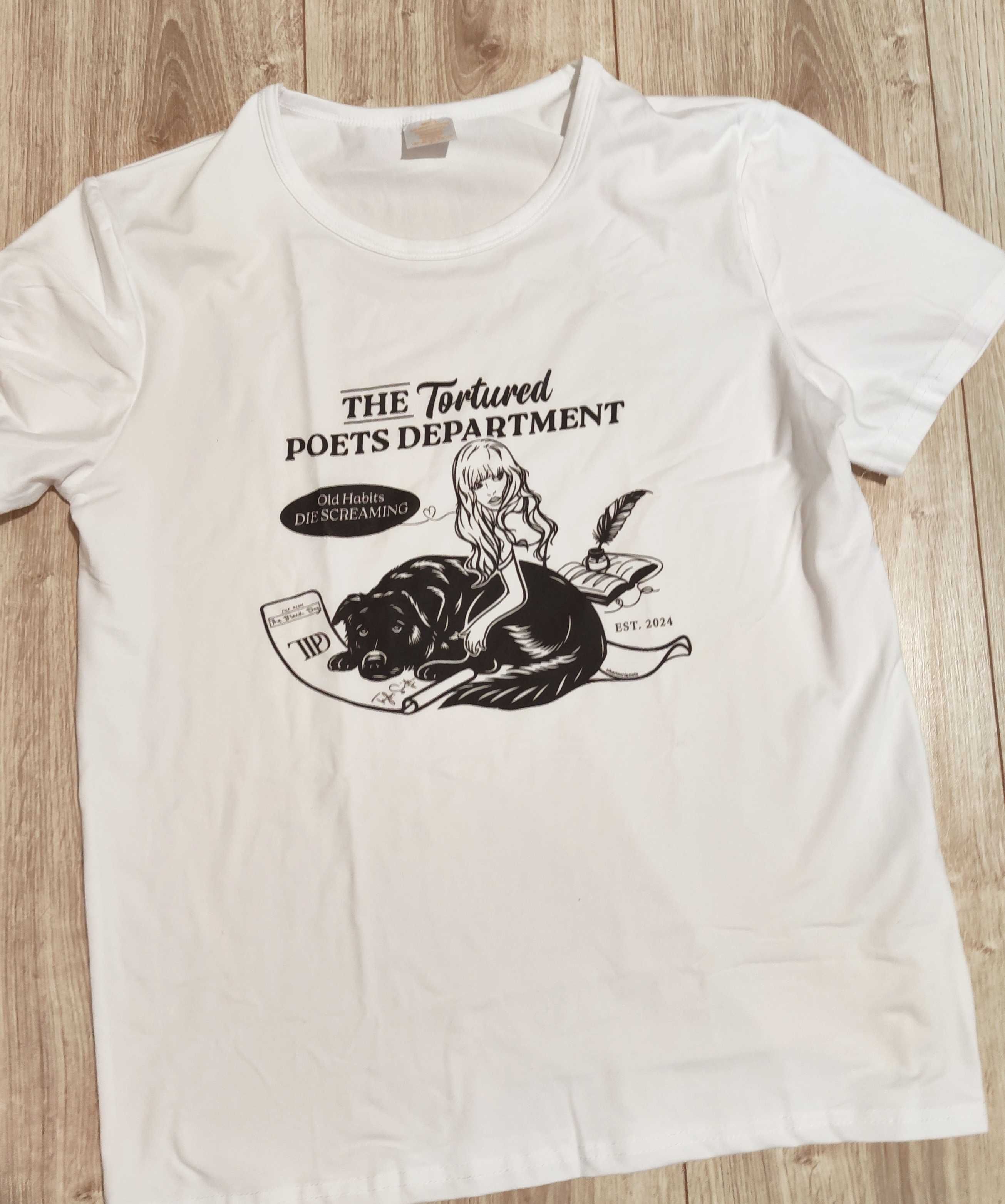 Koszulka tshirt Taylor Swift TTPD black dog pies tortured poets