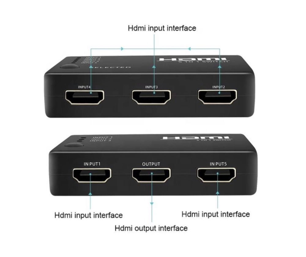 Коммутатор HDMI 1080P switch перемикач 5 на 1 свіч спліттер
