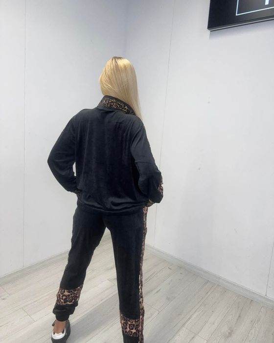 Piękny komplet dres welurowy pantera nowa kolekcja paparazzi fashion