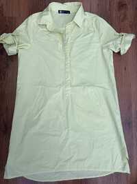 Лимонная длинная рубашка-платье