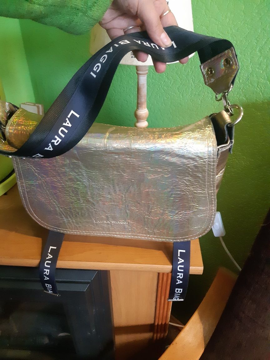 Laura Biaggi torebka złota holo