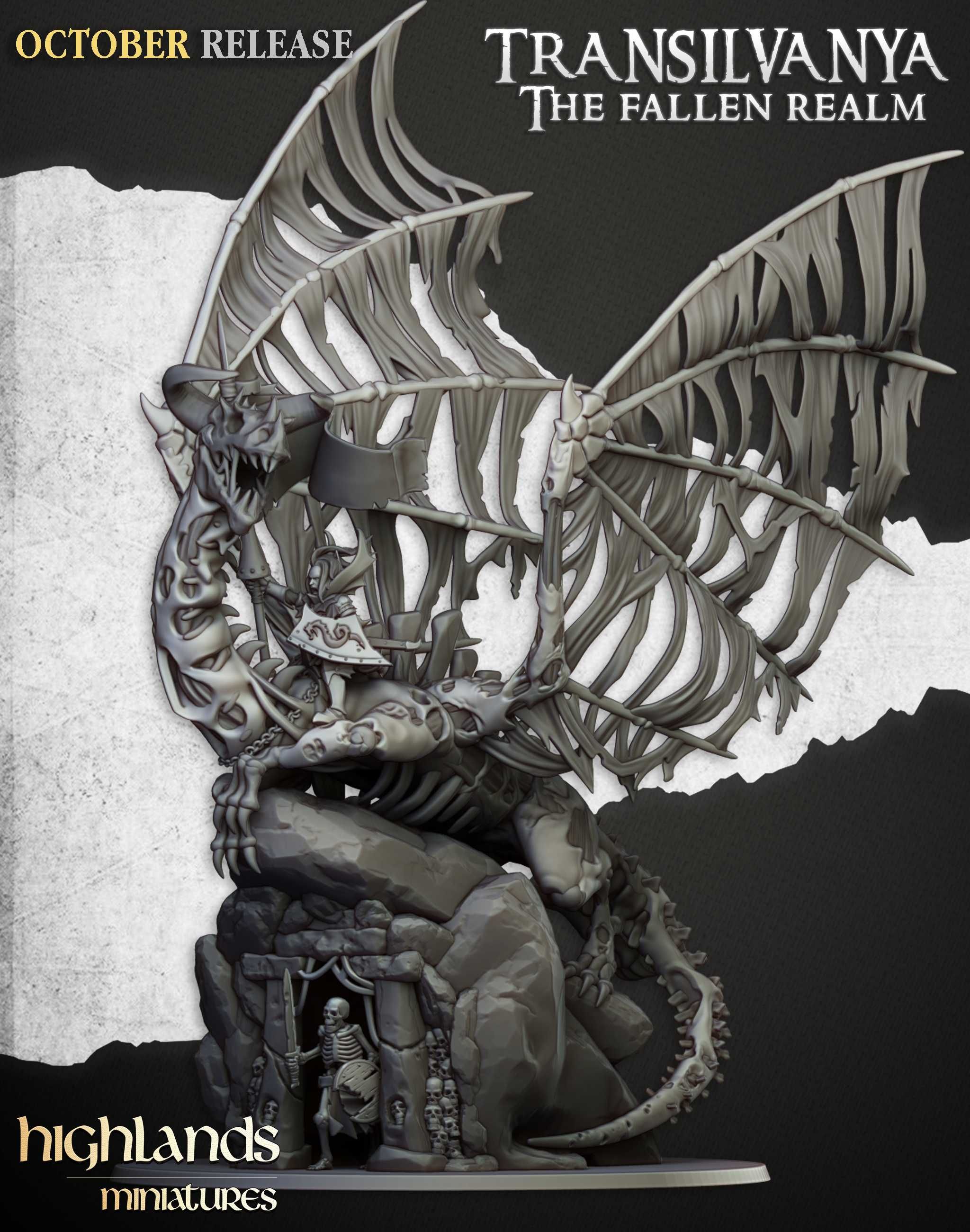 Vampire Lady on Zombie Dragon - ToW AoS WFB - Highlands x1