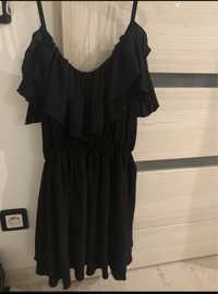 Sukienka koktajlowa czarna na ramiączka