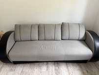 Sofa szara z ekoskórą