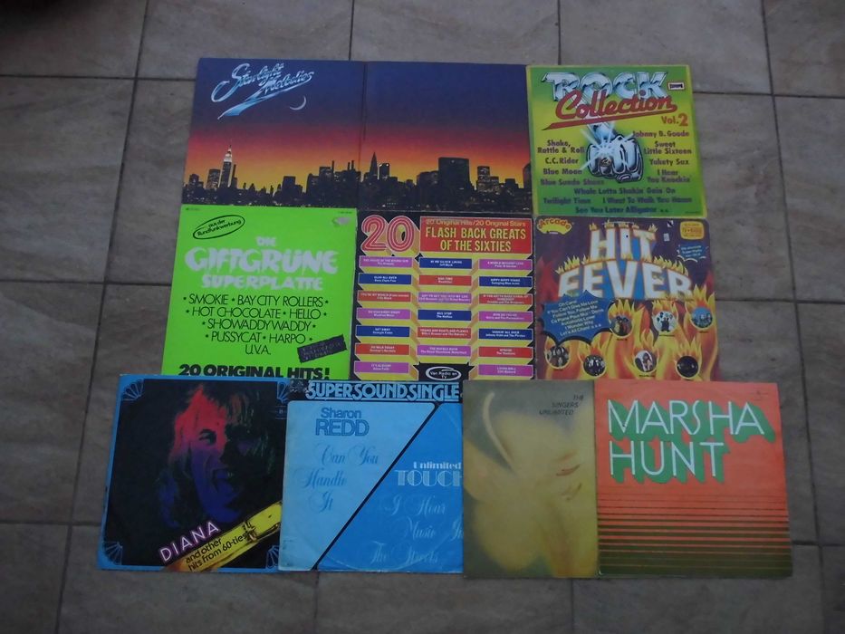 Zestaw 10 dużych płyt  z muzyką pop rock disco - cena za komplet