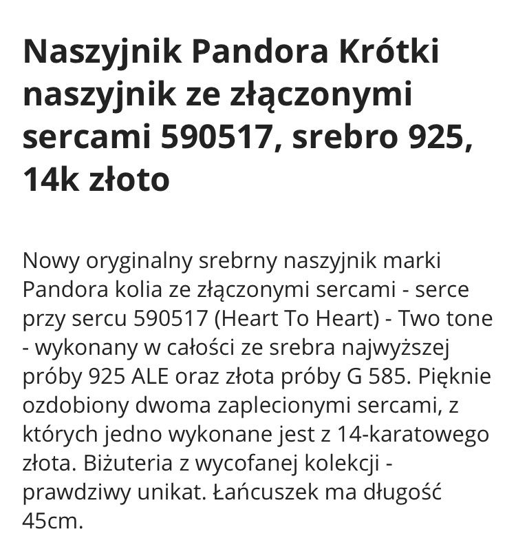 Pandora- łańcuszek.