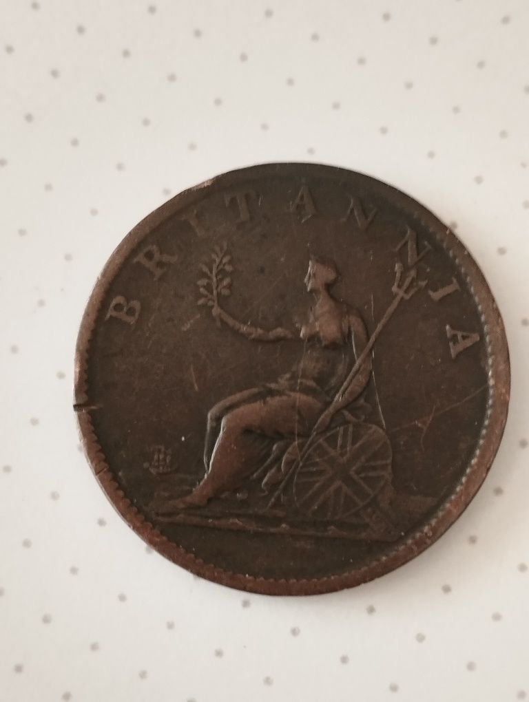 Moeda de 1 Penny 1807 em Cobre Inglaterra
