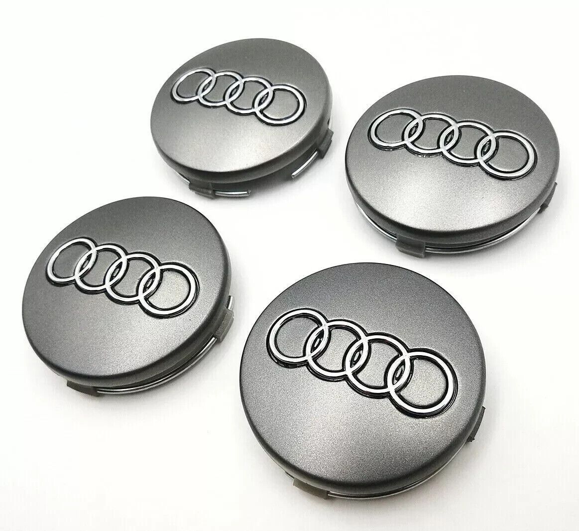 *NOWE* Dekie'lki 60mm AUDI komplet 4szt. dekle szare zaślepki