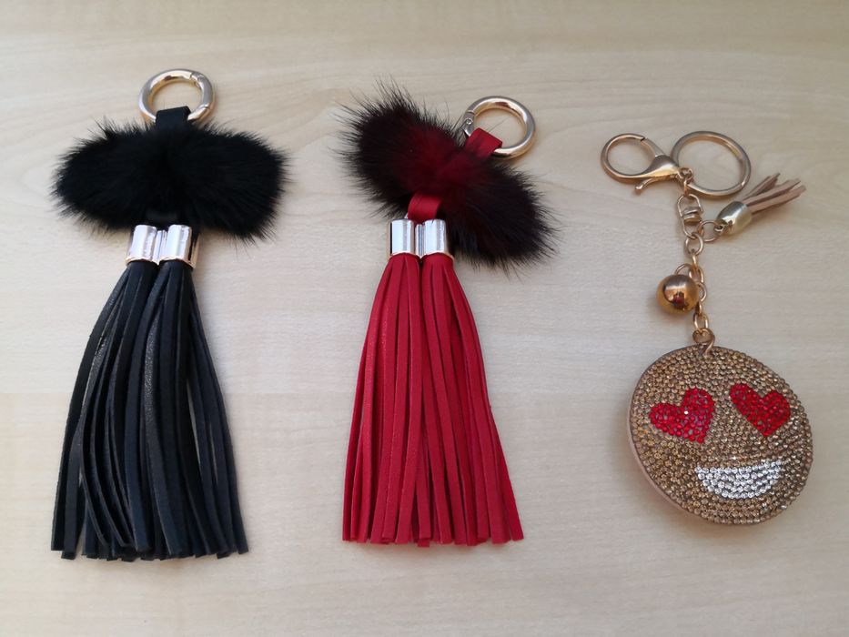 Zawieszka chwost do torebek Obag Justo ZŁOTA EMOTKA