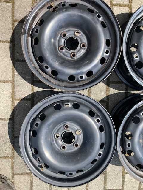 Felgi stalowe VW Polo Fabia Ibiza 15 cali 5x100 et43 6x15 57,1 komplet