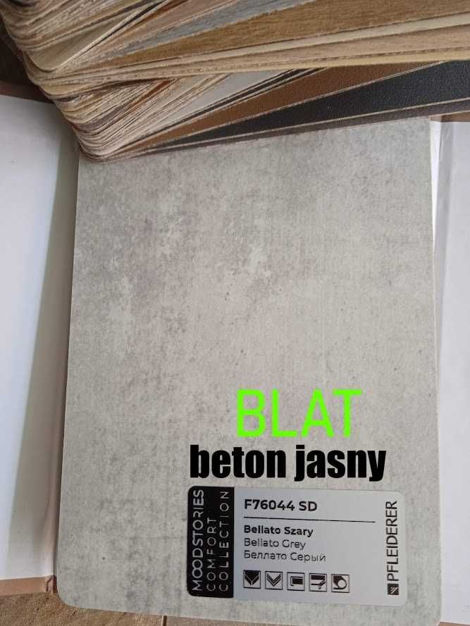 STÓŁ 90X60  blat3cm beton jasny  nogi białe inne wymiary kolory