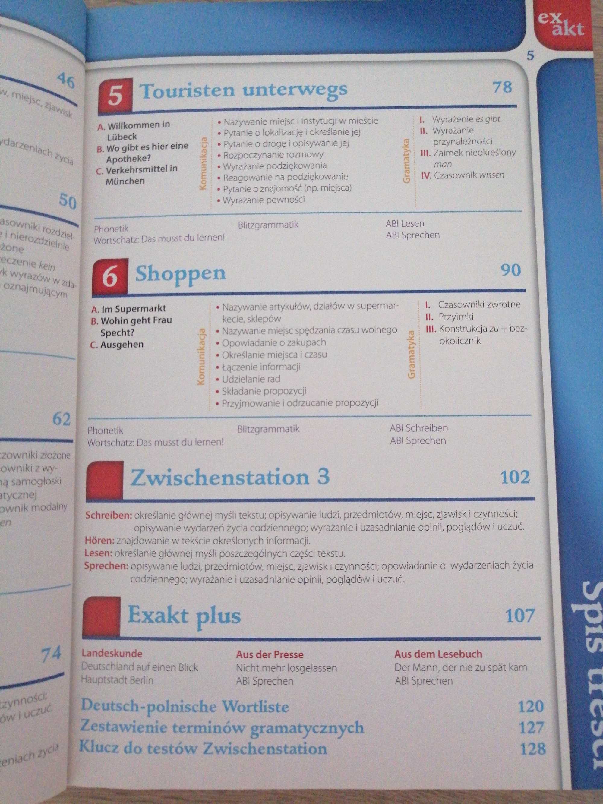 Podręcznik, język niemiecki dla szkół ponadgimnazjalnych Exakt 1
